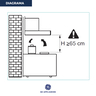 Campana de Extracción 60 cm Acero inoxidable con Vidrio Negro GE Appliances - CTGE60I0